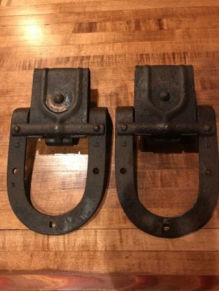 Vintage Set Sliding Barn Door Rollers/set Of 2 Horseshoe