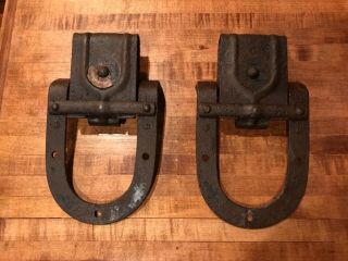 vintage set Sliding Barn Door rollers/set of 2 Horseshoe 2