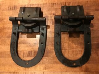 vintage set Sliding Barn Door rollers/set of 2 Horseshoe 3