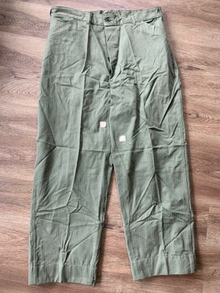 Wwii Usmc Us Marine Corps P41 Hbt Herringbone Trousers Pants Size 36 X 29