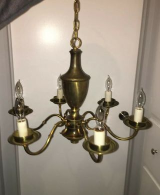 (large) Vintage Brass (french Style) Chandelier (6 Blub)