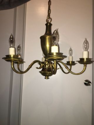 (LARGE) Vintage Brass (French Style) Chandelier (6 Blub) 3