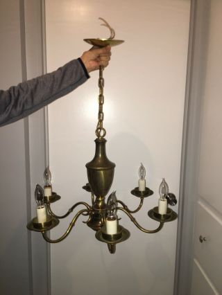 (LARGE) Vintage Brass (French Style) Chandelier (6 Blub) 4