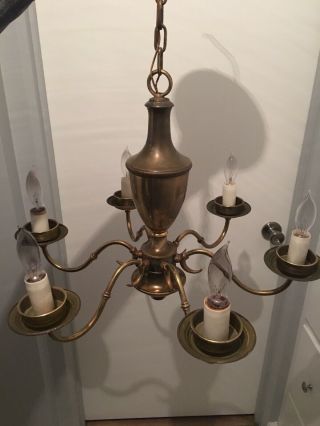 (LARGE) Vintage Brass (French Style) Chandelier (6 Blub) 6