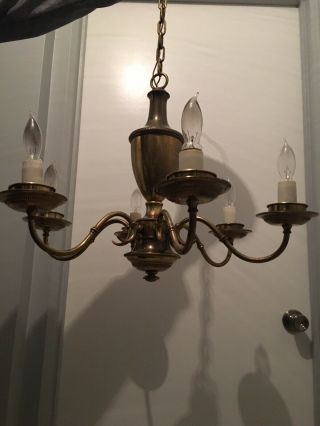 (LARGE) Vintage Brass (French Style) Chandelier (6 Blub) 8