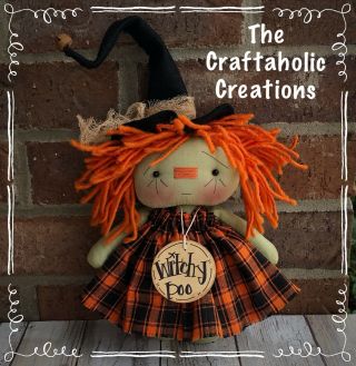 Ready To Ship Primitive Raggedy Ann Doll Annie Witch Witchy Poo Halloween