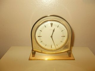Vintage Art Deco Junghans Brass Germany Shelf Desk Clock