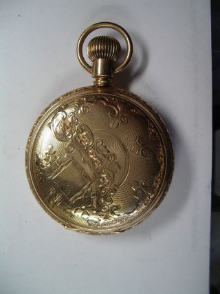 Antique 18 Size Waltham 14k Gold Hunting Case Pocket Watch PW - 45 2