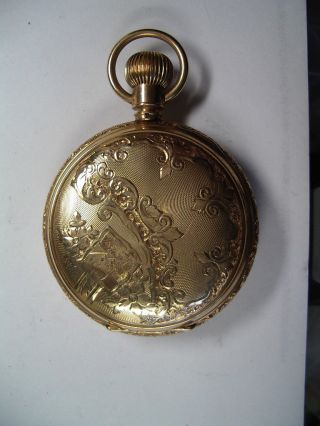 Antique 18 Size Waltham 14k Gold Hunting Case Pocket Watch PW - 45 3