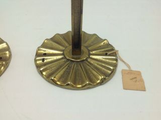 Vintage Brass Bathroom Shelf Brackets Pair Round Fluted Hardware Gold Tone NOS 3