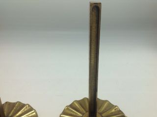 Vintage Brass Bathroom Shelf Brackets Pair Round Fluted Hardware Gold Tone NOS 4