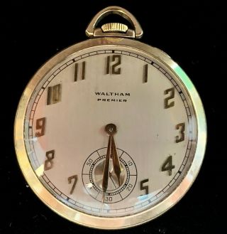 Vintage Waltham Premier Model 1924 Col.  B Grade No.  221 Pocket Watch 21 Jewel