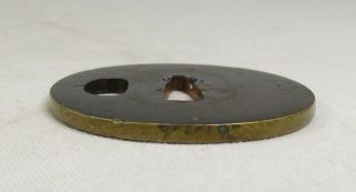 H597: Real old copper Japanese SAMURAI ' s sword guard TSUBA of standard type 1 5