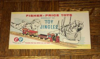 Rare Signed By Herman Fisher Vintage Fisher Price Pull Toy Brochure Train Etc.