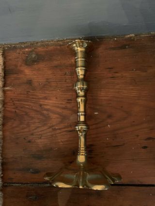 Pair Antique Queen Anne Petal Base 18th Century Style Candlesticks Victorian? 5