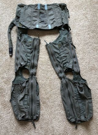 Vtg Us Af Csu - 13b/p Pilot Flight Leg Cutaway Anti - G Suit 1980 W/ Camillus Knife