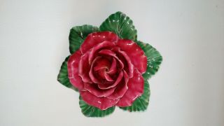 1880 French Majolica Large Rose Flower
