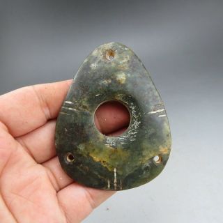 Chinese jade,  collectibles,  hand - carved,  jade,  Hongshan culture,  choi,  pendant E609 3