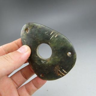 Chinese jade,  collectibles,  hand - carved,  jade,  Hongshan culture,  choi,  pendant E609 5