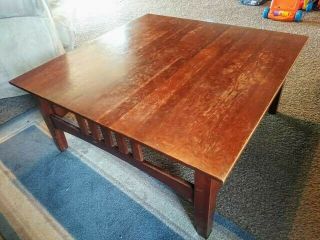 Ethan Allen Mission Style Coffee Table,  Vintage,  38 " X38 ",  Sturdy, .