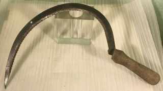 Vintage Antique Primitive Vic Austria Serrated Hand Sickle 15 " Cutting Edge