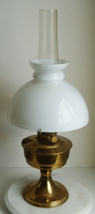 Vintage Aladdin No 23 Oil Lamp With White Glass Shade 59.  5cm Tall