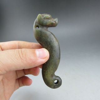 Chinese Jade,  Collectibles,  Hand - Carved,  Jade,  Hongshan Culture,  Dragon,  Pendant R1