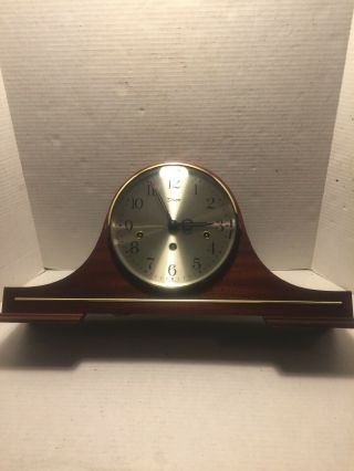 Vintage Devon Wind Up Mantel Clock West Germany Chimes Schmeckenbecher No Key