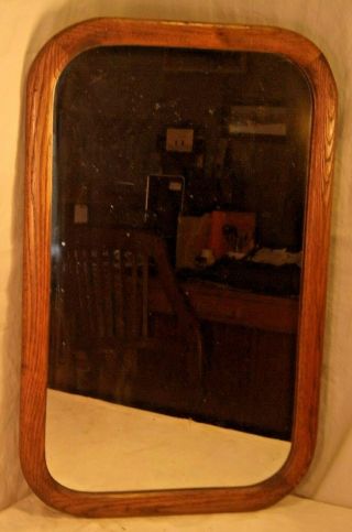 Antique Oak Frame With Mirror 15x24 Mirror 13x21 1/2 Molding 1 1/4 ".