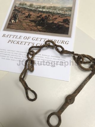 Civil War Pickett ' s Charge Battle of Gettysburg Confederate Bit with Large Chain 2