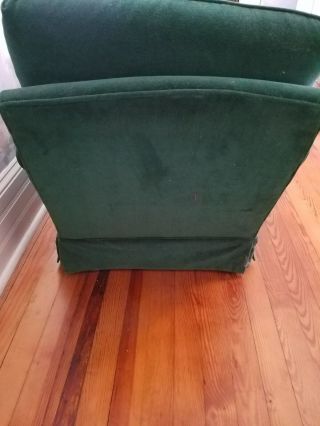 Vintage Chaise Lounge,  Green Velvet W Arms,  Pre 1950s,