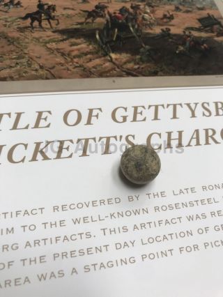 Pickett ' s Charge The Battle of Gettysburg - Lead Case Shot Civil War Artifact 2
