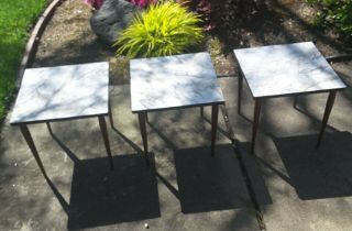 Set Of 3 Mid Century Stacking Tables Formica Top