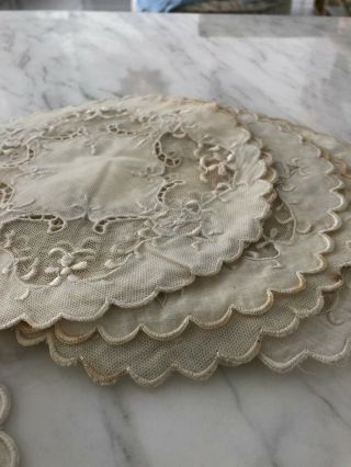Set of 27 Vintage Lace Coaster Placemat Owned by Actress Mary Carlisle 3
