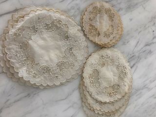 Set of 27 Vintage Lace Coaster Placemat Owned by Actress Mary Carlisle 4