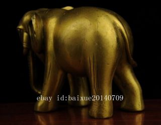 China antique old hand made brass Elephant statue c01 4