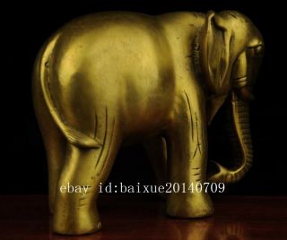 China antique old hand made brass Elephant statue c01 5