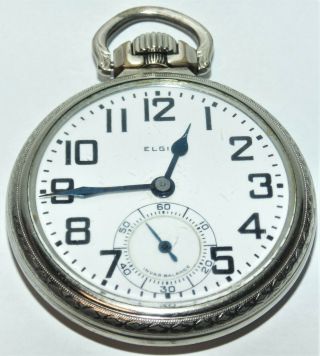 Vintage Elgin Wb Raymond 14k Gold Filled Pocket Watch 21 Jewels