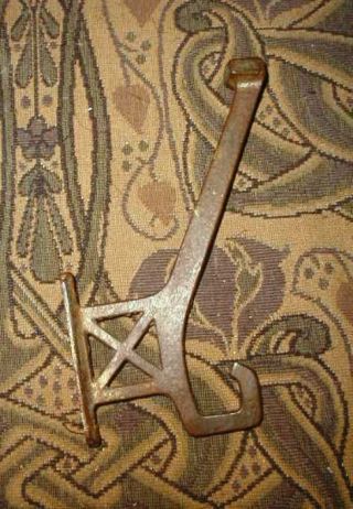 Antique Arts And Crafts Brass Coat Hook Hat Hook Large Mission