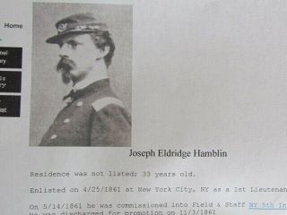 65th York Infantry Colonel Joseph Eldridge Hamblin cdv photograph 5