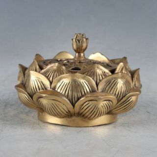 Chinese Brass Lotus Incense Burner Made During The Qianlong Period