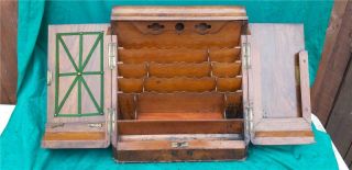 Victorian Walnut Stationary Desk Top Box Cabinet For Light Restoration