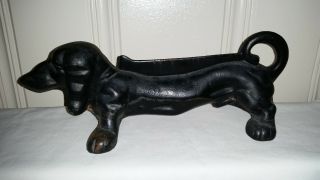 Vintage Black Cast Iron Dachshund Wiener Dog Boot Scraper Door Stop Mud Scraper