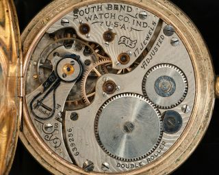 Antique 1910 South Bend 16s 17j Adj.  212 Pocket Watch for Restoration 6