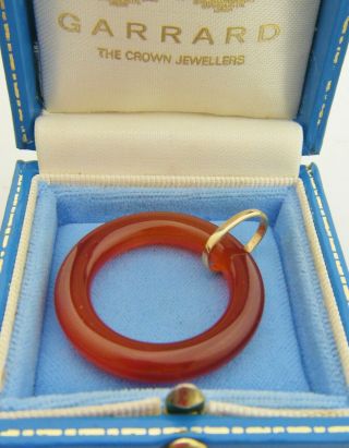 Antique C19th Victorian ? Chinese Red Carnelian Agate 9ct Gold Loop Pendant 2