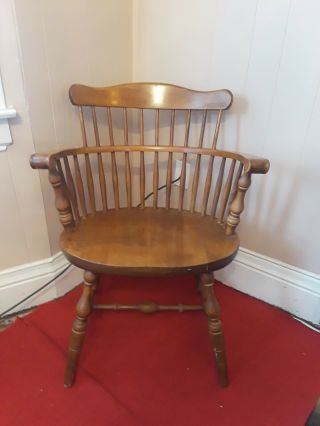 Vintage Colonial Captain ' s Arm Chair by S Bent Bros.  - Made in Gardner,  Mass. 2