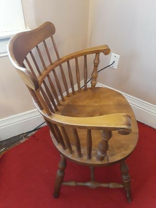 Vintage Colonial Captain ' s Arm Chair by S Bent Bros.  - Made in Gardner,  Mass. 7