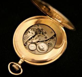 Rare vintage 1930 ' s ultra slim open face men ' s gold pocket watch,  running well 3