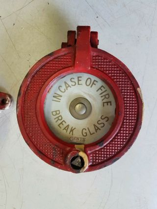 Vintage GENTS OF LEICESTER Factory Fire Alarm Bell Break Glass Alarm 3