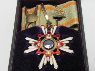 WW2 JAPANESE MEDAL ORDER OF THE SACRED TREASURE 3RD CLASS SILVER GOLD WWII JAPAN 9